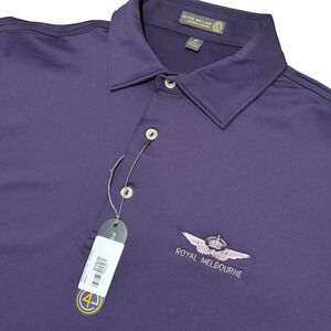 Peter Millar Summer Comfort Golf Polo Mens M Royal Melbourne Joker Purple NWT